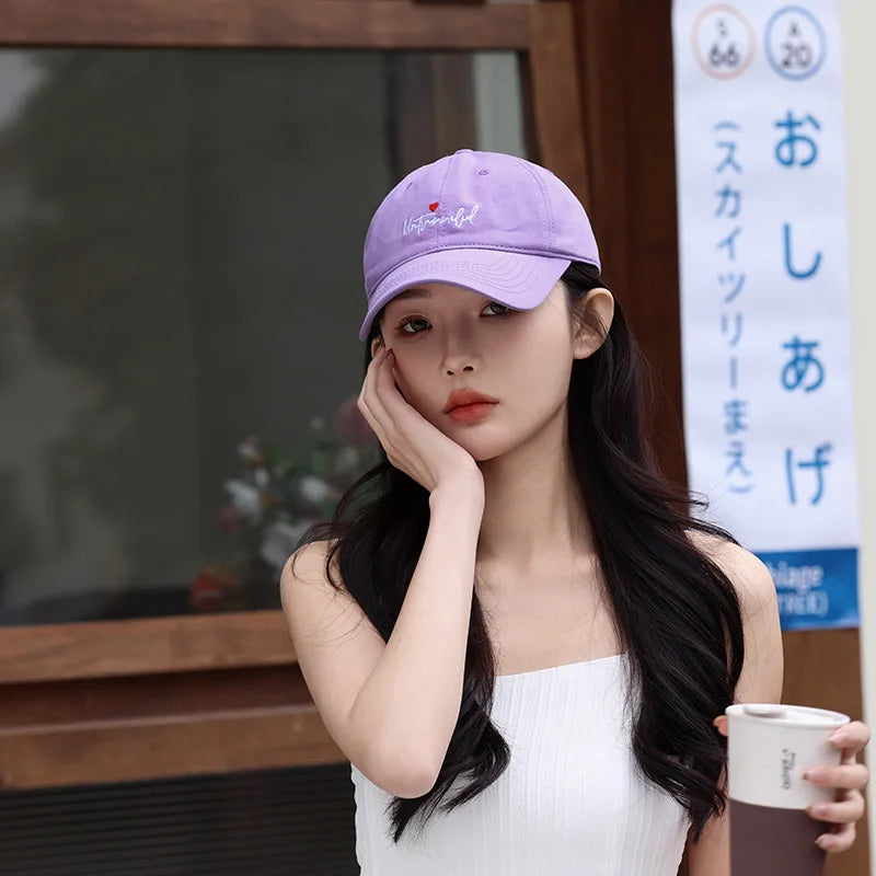Love Embroidery Korean Style Trendy Baseball Cap
