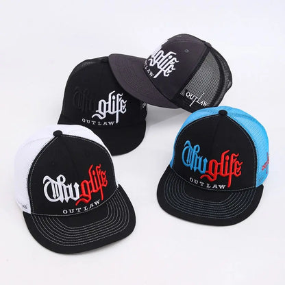 Hip Hop Embroidered Flat Brim Snapback Cap