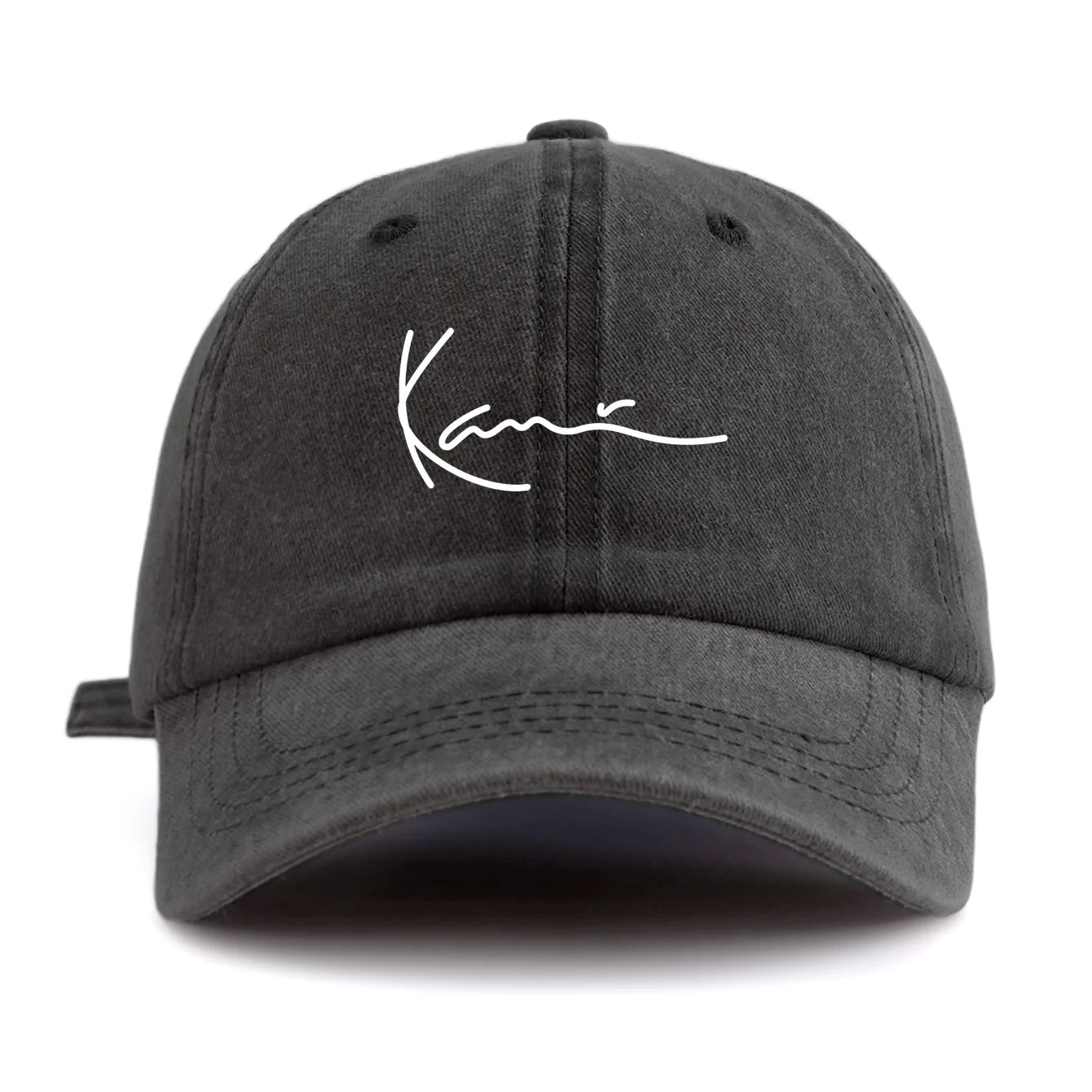 K Print Minimalist Retro Washed Baseball Cap