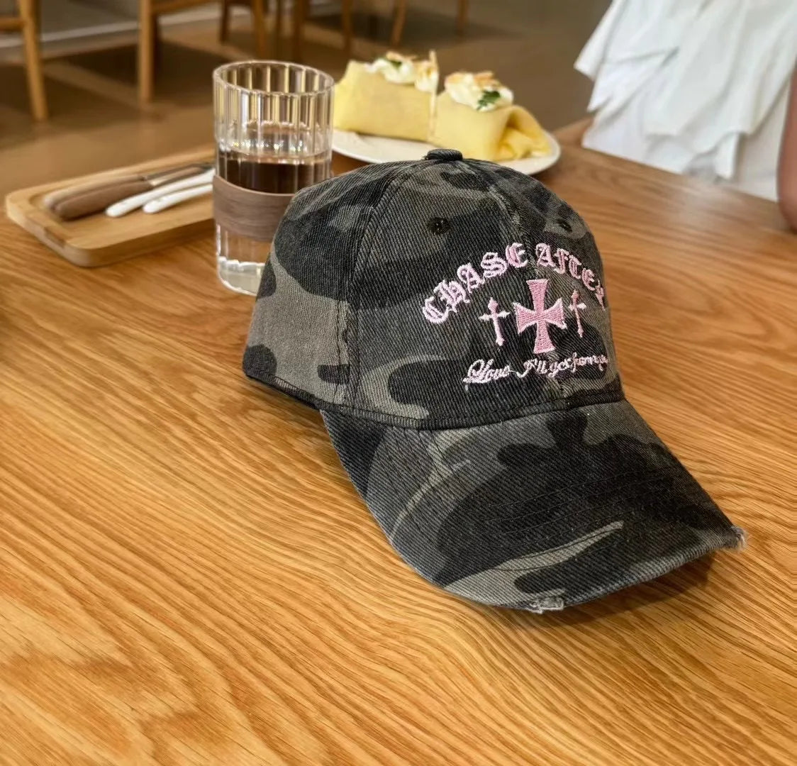 Retro Cross Stitch Camouflage Baseball Hat