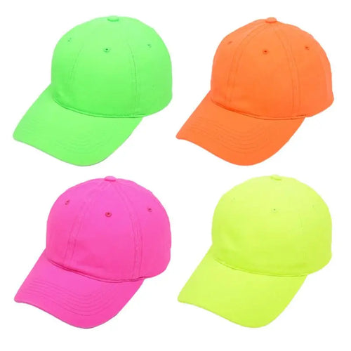 Low Profile Neon Solid Color Baseball Cap