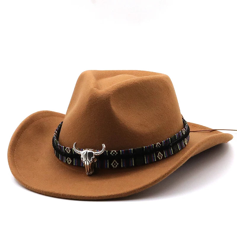 Retro Western Wool Jazz Style Bucket Hat