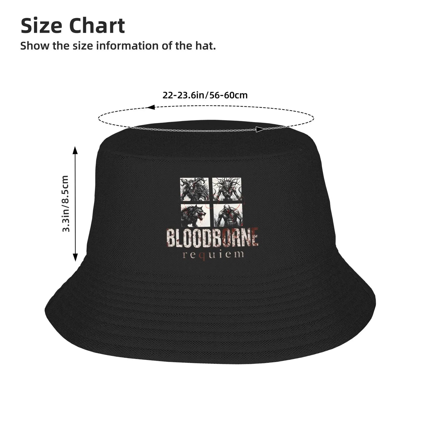 Cute Bloodborne Hunter Game Travel Lightweight Bucket Hat