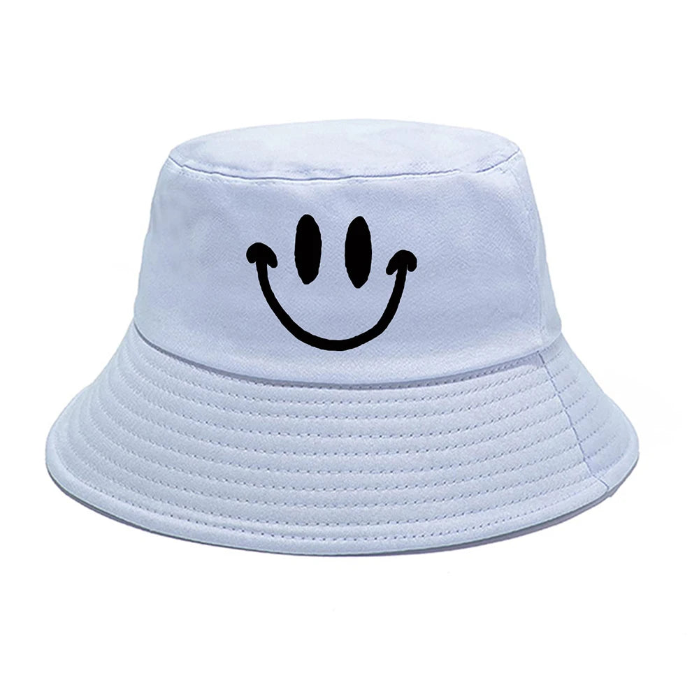 Unisex Smile Face Print Bucket Hat
