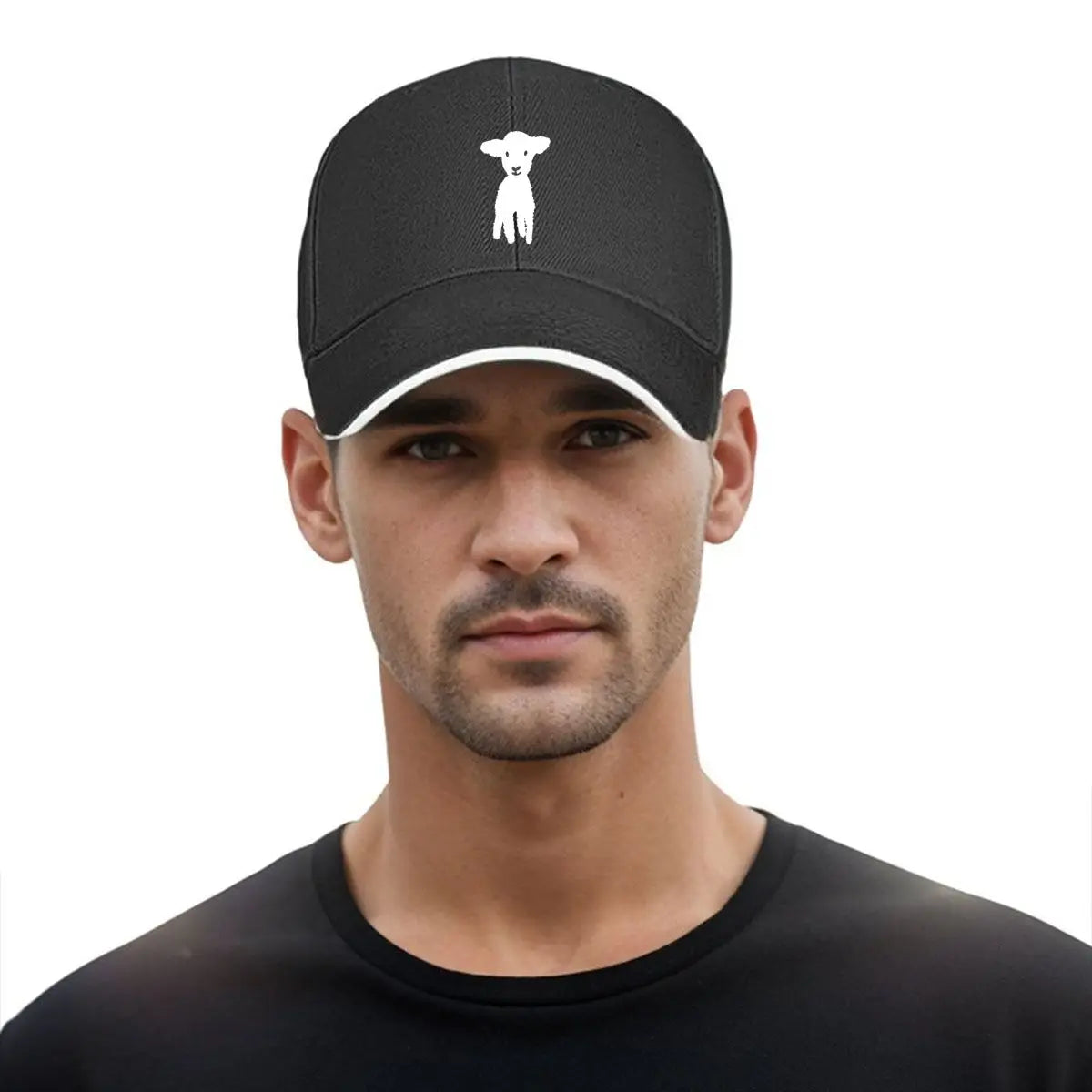 Cartoon Goat Printed Vintage Distressed Baseball Cap