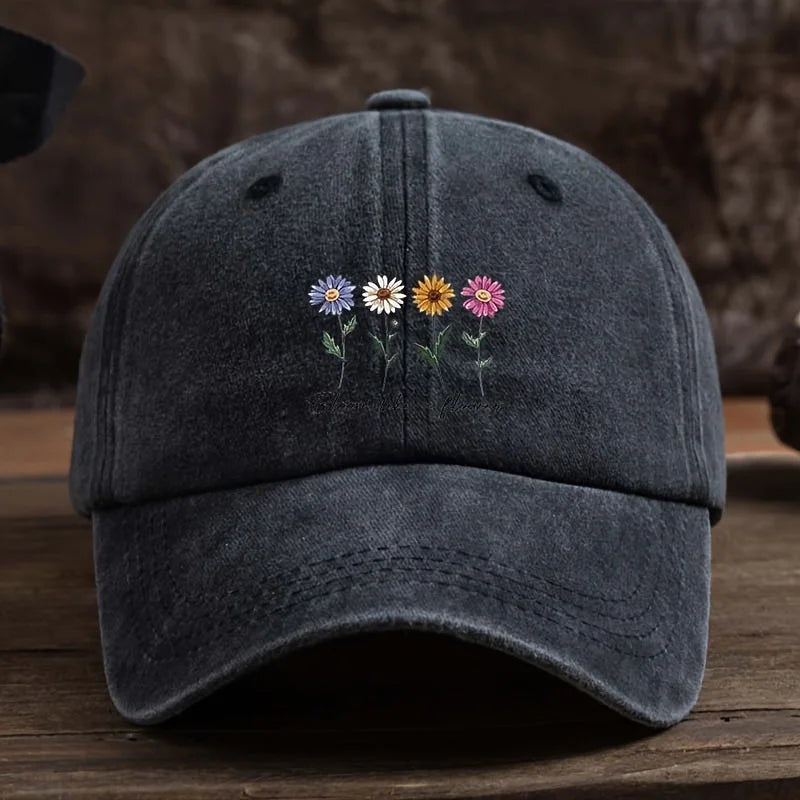 Unisex Floral Print Duckbill Baseball Cap