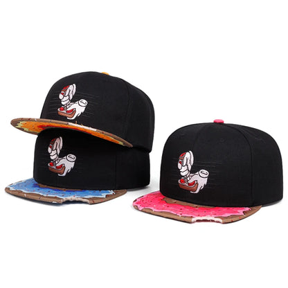 Cartoon Donut Gamepad Flat Brim Cap