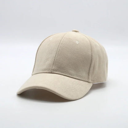 Winter Solid Suede Adjustable Baseball Cap