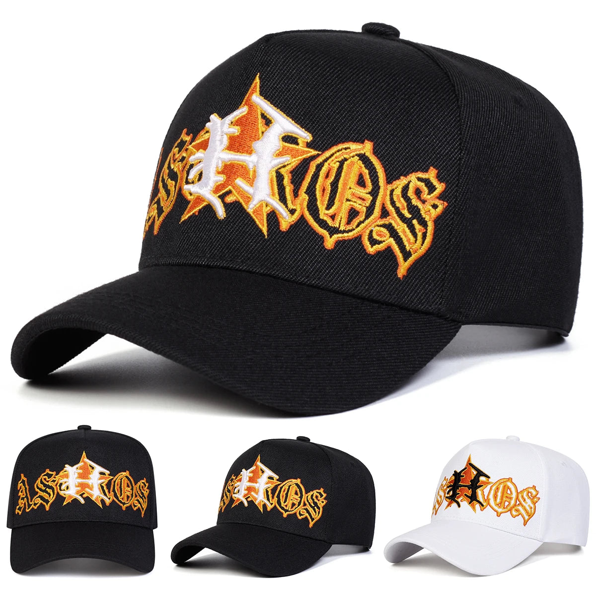 H Letter Pentagram Embroidered Baseball Cap