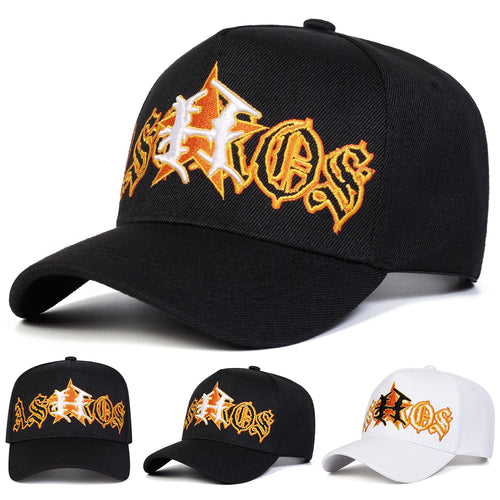 H Letter Pentagram Embroidered Baseball Cap