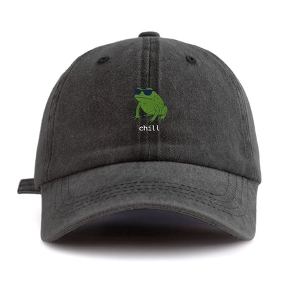 Chill Print Minimalist Retro Washed Baseball Cap