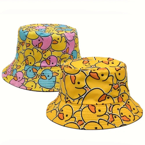 Yellow Duck Reversible Cartoon Bucket Hat