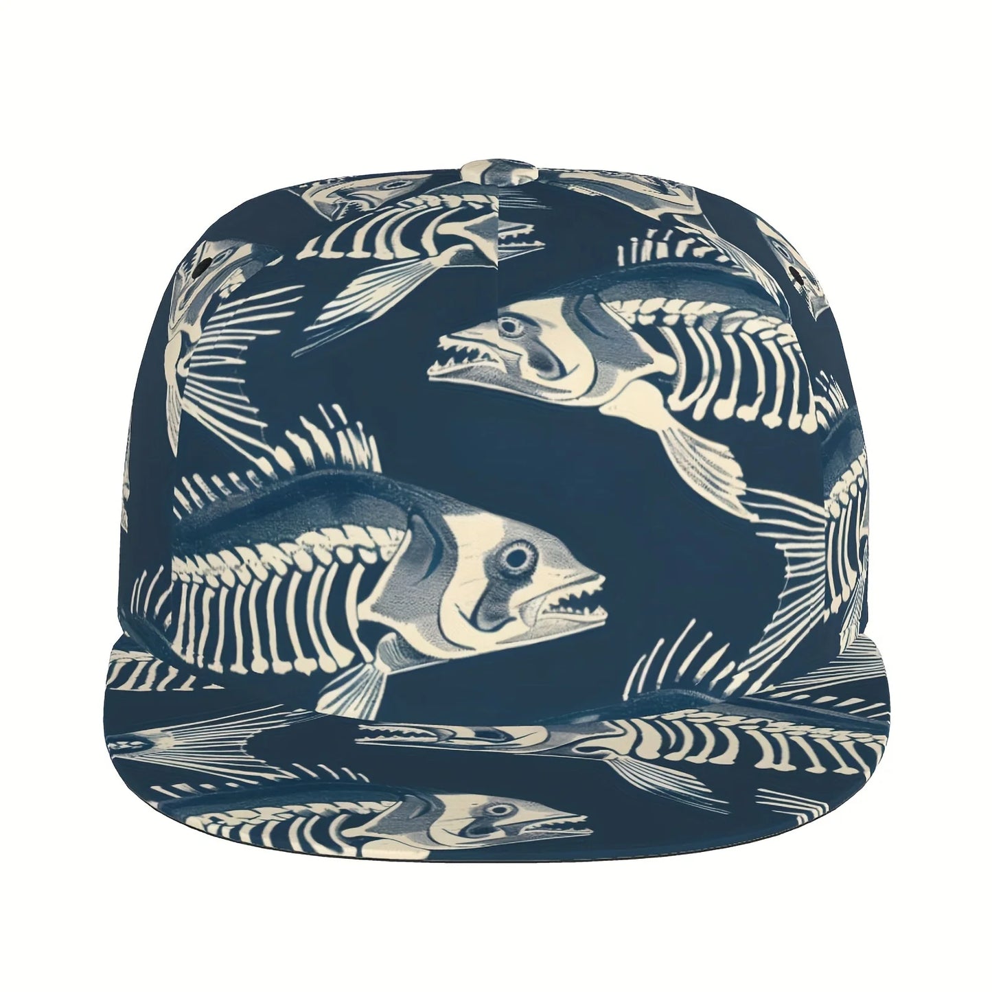 Fishbone Design Hip Hop Snapback Cap