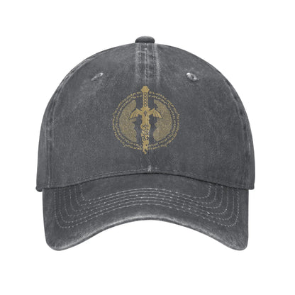 Zeldas Vintage Distressed Denim Game Baseball Cap