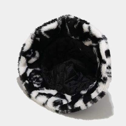 Panda Faux Fur Bucket Hat