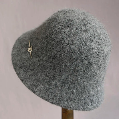 Vintage Foldable Wool Winter Bucket Hat