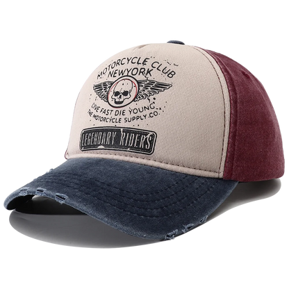 Punk Skull Motorcycle New York 5-Panel Baseball Cap