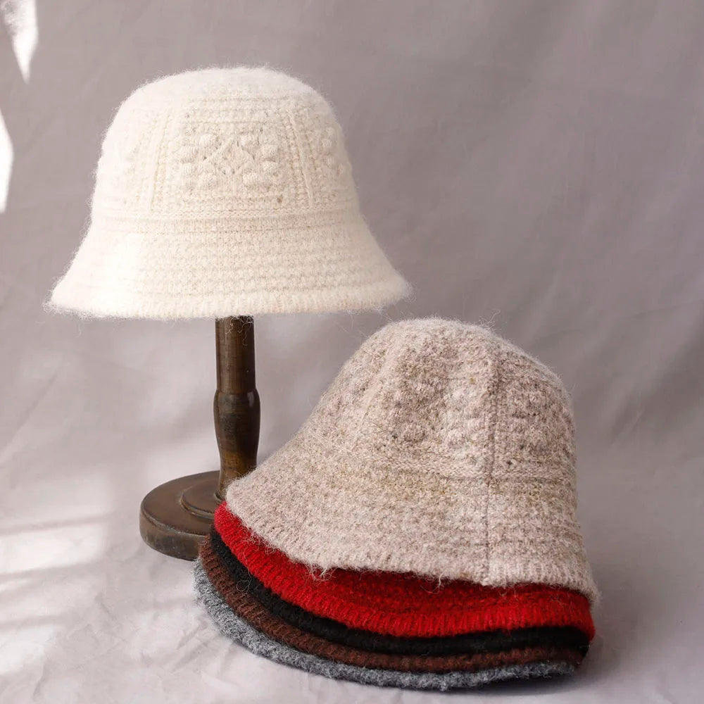 Korean Vintage Wool Bucket Hat