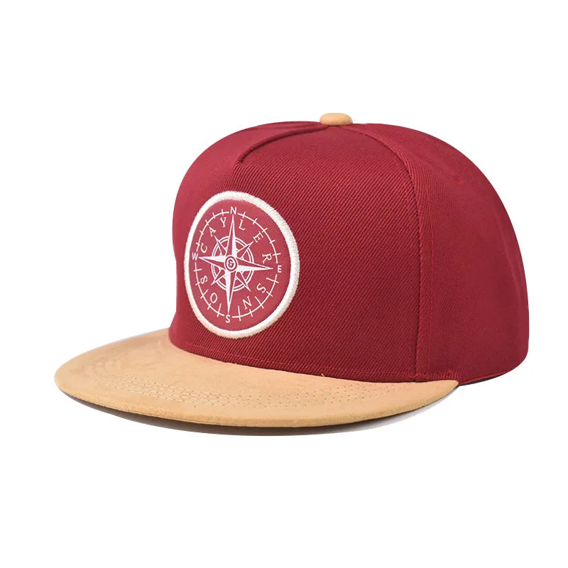 Fashion Embroidery Flat Brim Snapback Cap