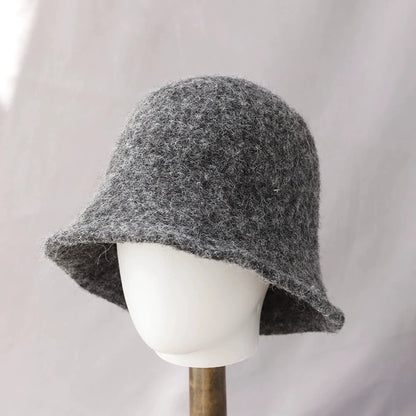 Wool Knit Cashmere Winter Bucket Hat