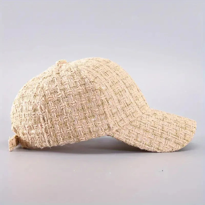 Golden Plaid Lightweight Adjustable Baseball Cap