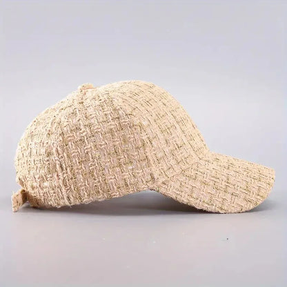 Golden Plaid Lightweight Adjustable Baseball Cap