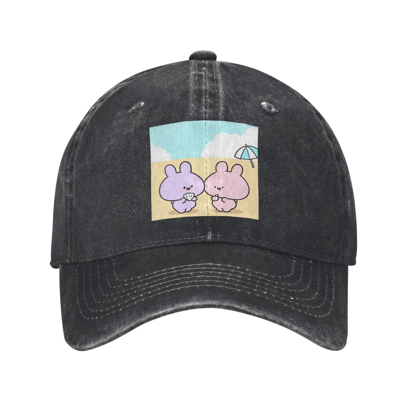Asamimichaan Washed Denim Adjustable Baseball Cap