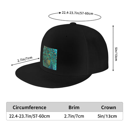 Colorized Aqua Peacock Feather Pattern Snapback Cap