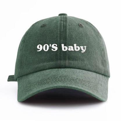 90s Baby Embroidery Washed Dad Baseball Cap