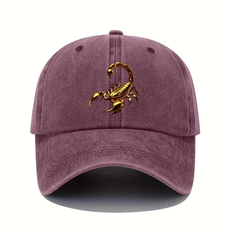 Golden Scorpion Printed Adjustable Baseball Cap