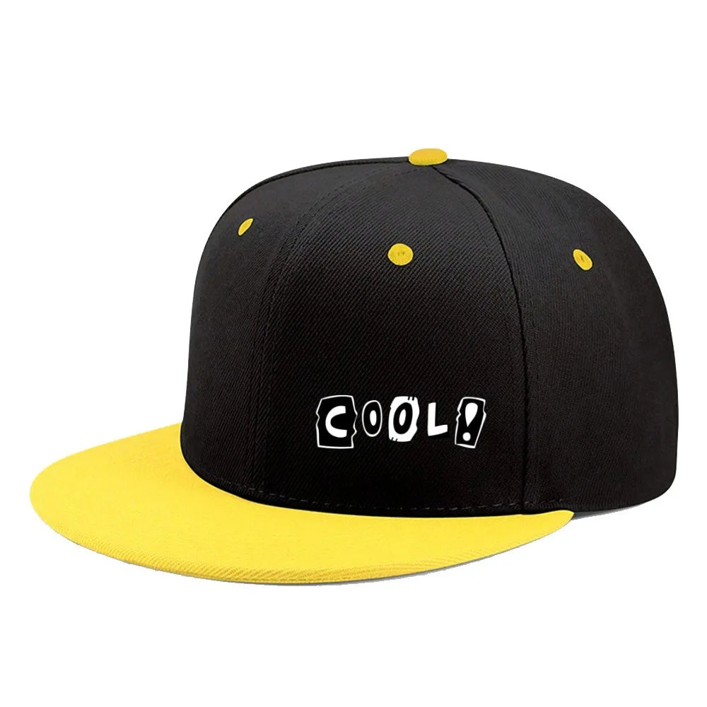 English Print Korean Hip Hop Flat Brim Baseball Hat