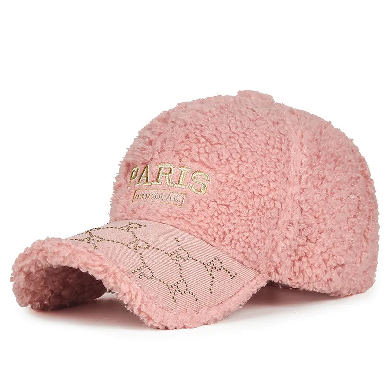 Korean Fleece Curved Brim Baseball Cap
