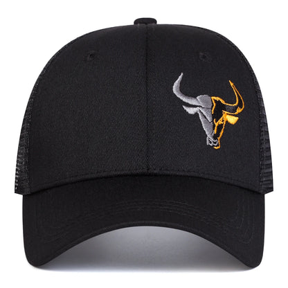 Unisex Ox Head Embroidery Baseball Net Caps
