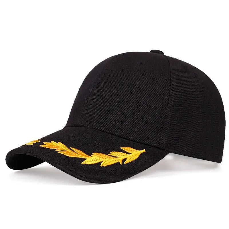 Unisex Hat Brim Wheat Ear Embroidery Snapback Baseball Caps