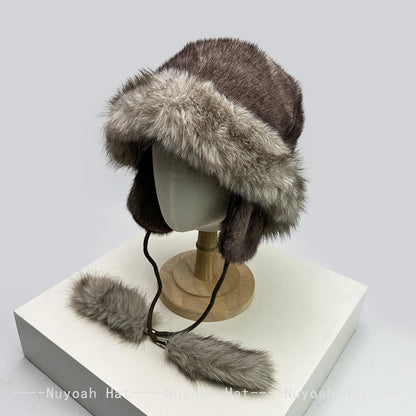 Leopard Print Plush Winter Bucket Hat