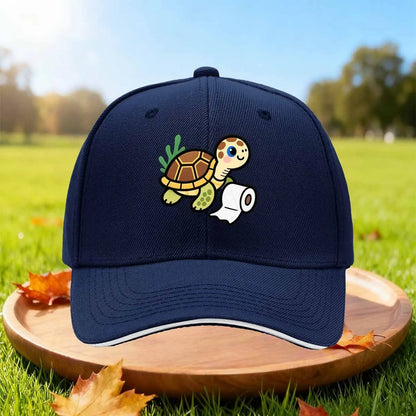 Cute Turtle Toilet Paper Graphic Snapback Baseball Cap
