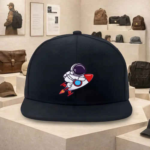 Astronaut Rocket Ride Flat Brim Snapback Cap