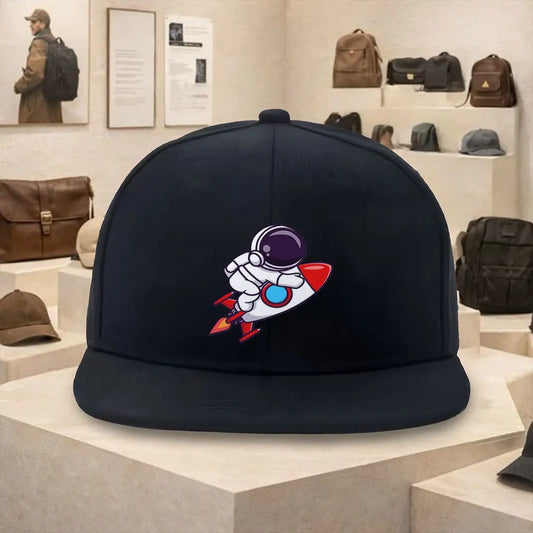 Astronaut Rocket Ride Flat Brim Snapback Cap