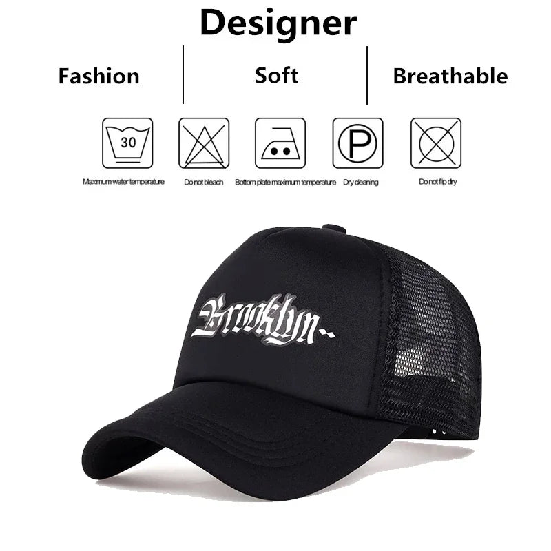 Unisex Brooklyn Letter Printed Baseball Net Caps