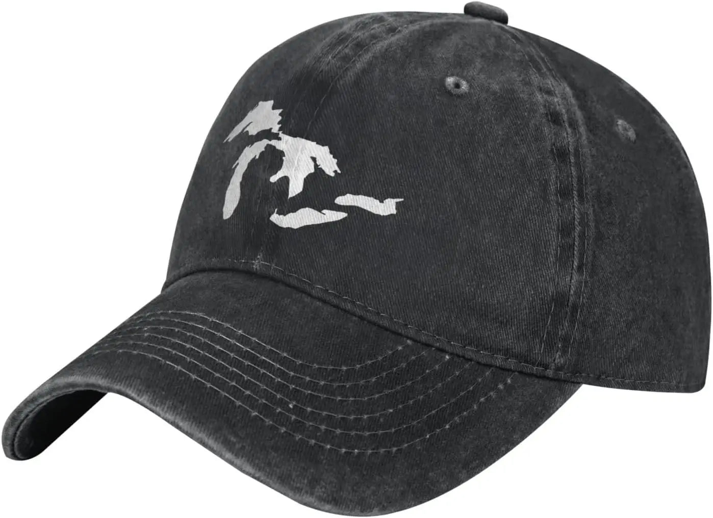 Great Lakes Michigan Outline Washed Baseball Cap