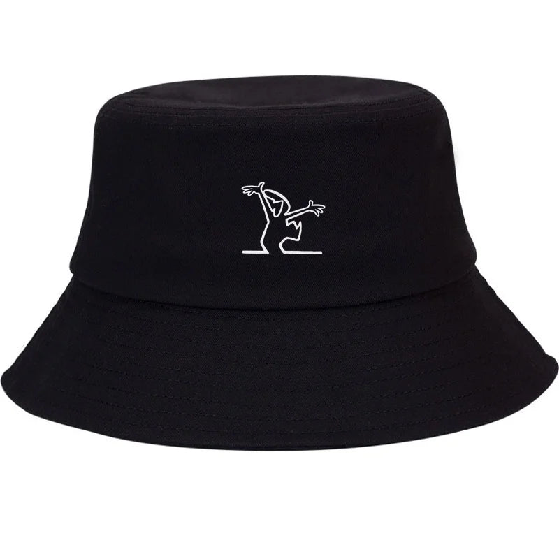 Dancing Figure Wide Brim Breathable Summer Bucket Hat