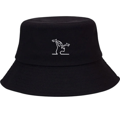 Dancing Figure Wide Brim Breathable Summer Bucket Hat