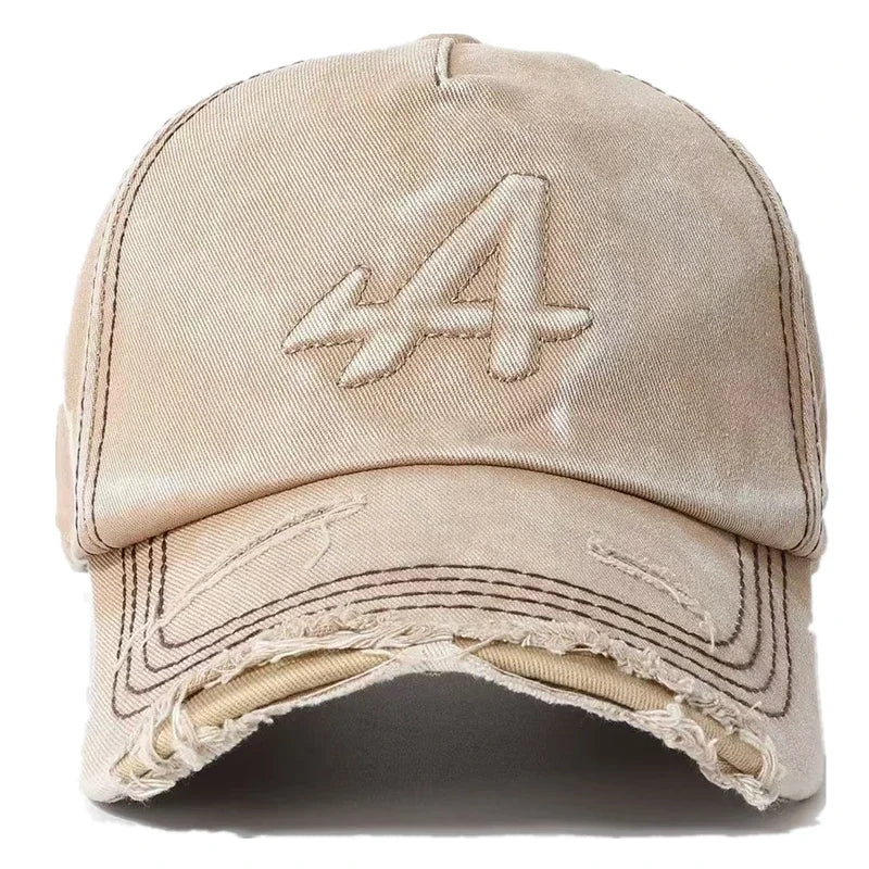 Letter-A Embroidered Washed Cotton Baseball Cap