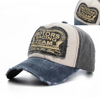 Washed Cotton Distressed Snapback Cap