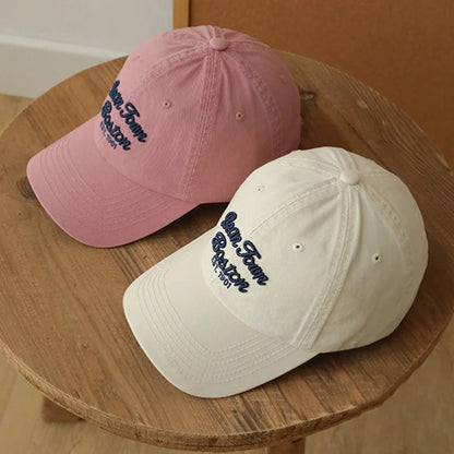 Vintage Korean Letter Duck Tongue Baseball Cap