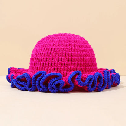 Multicolor Ruffle Knitted Wool Bucket Hat