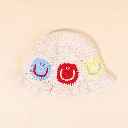 Cute Smiling Warm Knitted Bucket Hat