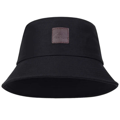 Unisex New York Leather Label Personality Bucket Hats