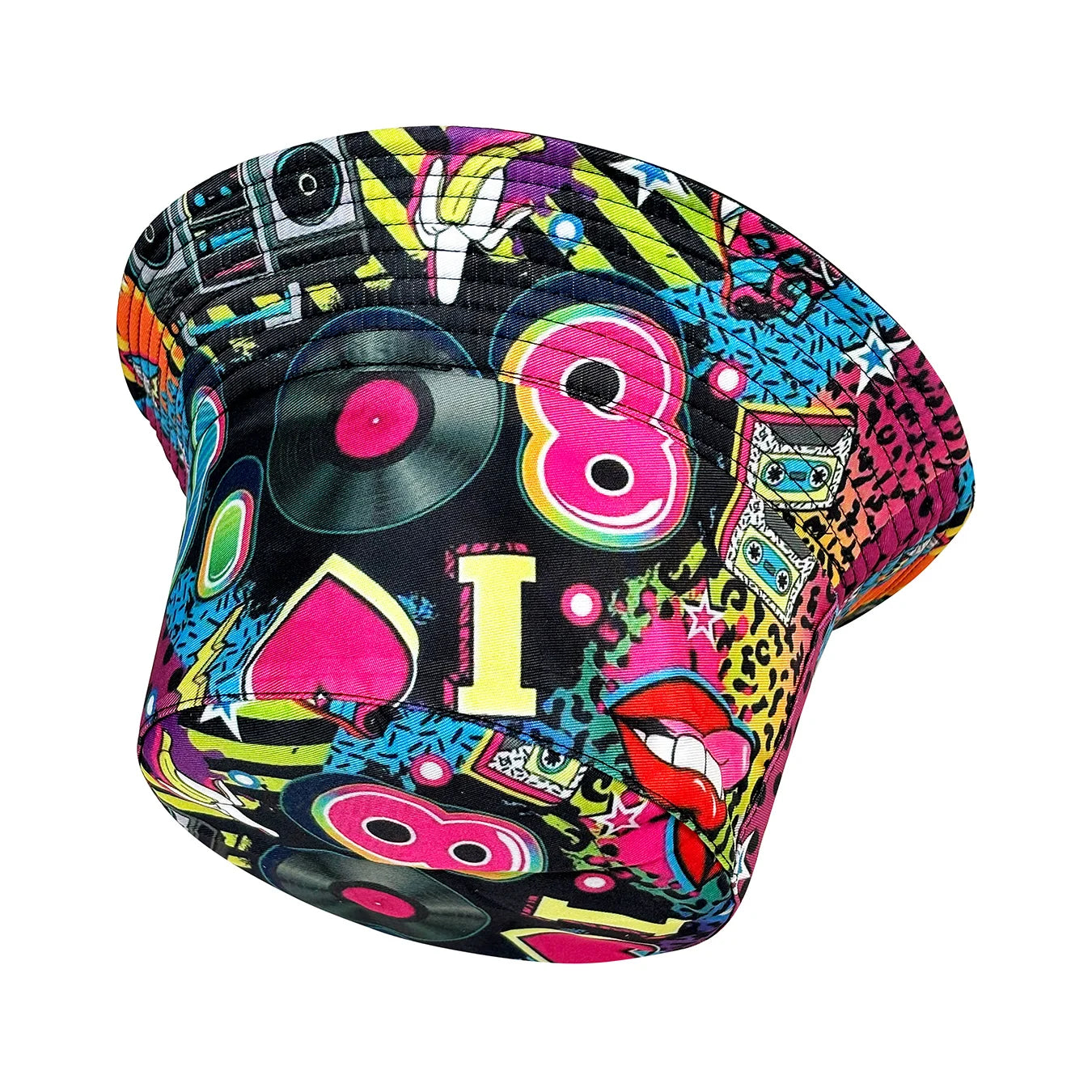 Retro Cassette Tape Reversible Foldable Bucket Hat Unisex
