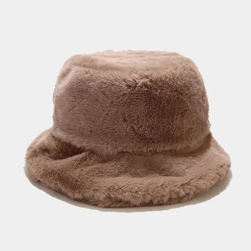 Fluffy Faux Fur Winter Bucket Hat